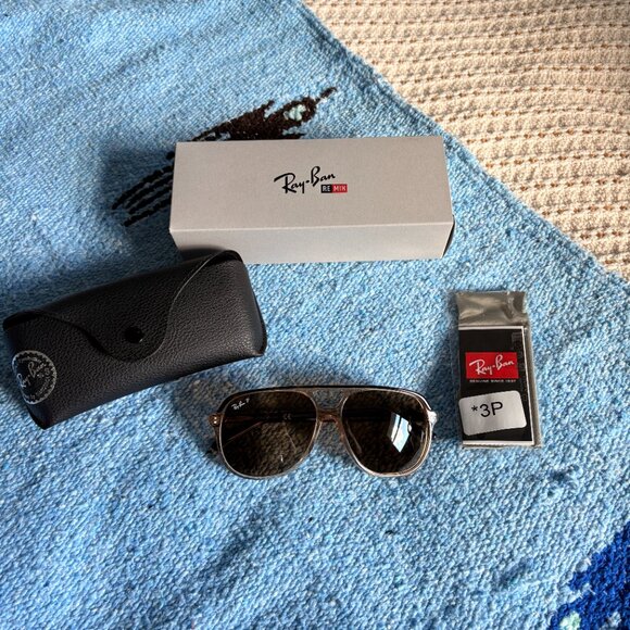 NWT Ray-Ban BILL Sunglasses Polished Havana On Transparent Brown Polarized - Picture 2 of 6